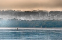 Morning fog on the African Congo River