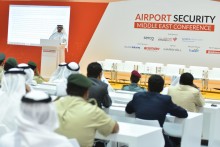 Major General Mohammed Al Marri addressing the audience at the Airport Security Middle East